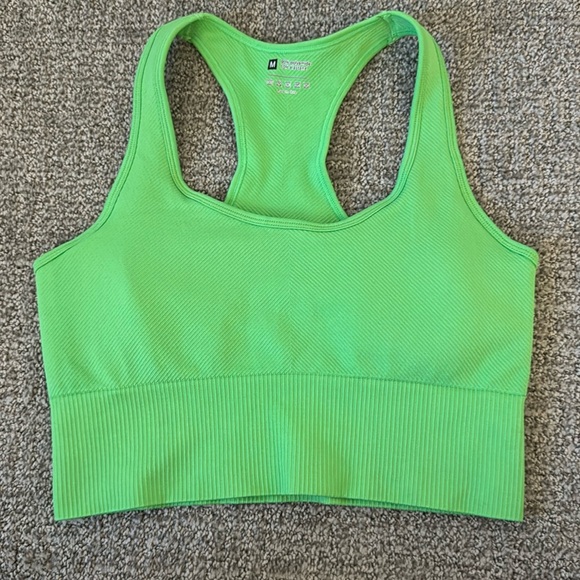 Green Longline Sports Bra - Picture 1 of 1